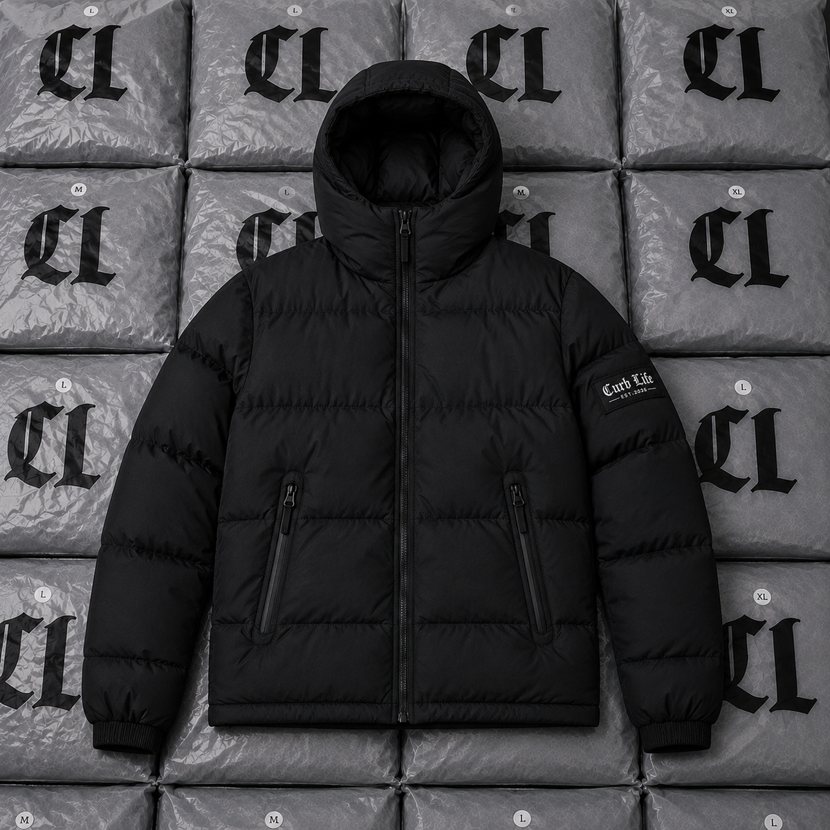 (Pre order) Curb Life Essential Puffer – Black